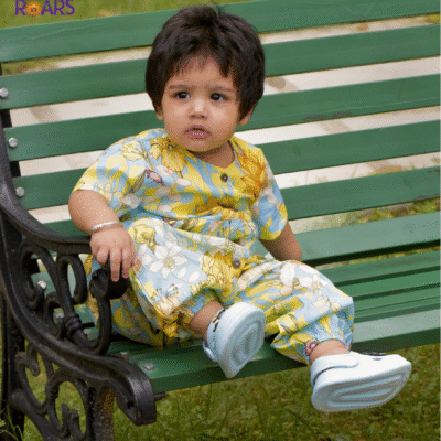 Sunny Bloom Cotton Jumpsuit for Baby Girls