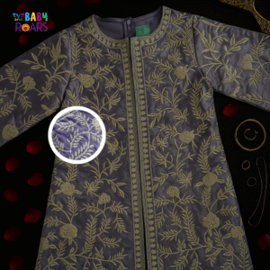 Royal Purple Embroidered Ethnic Kurti for Baby Girls