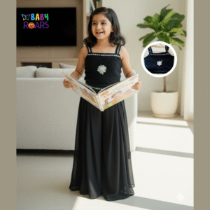 Midnight Bloom Coord Set for Girls